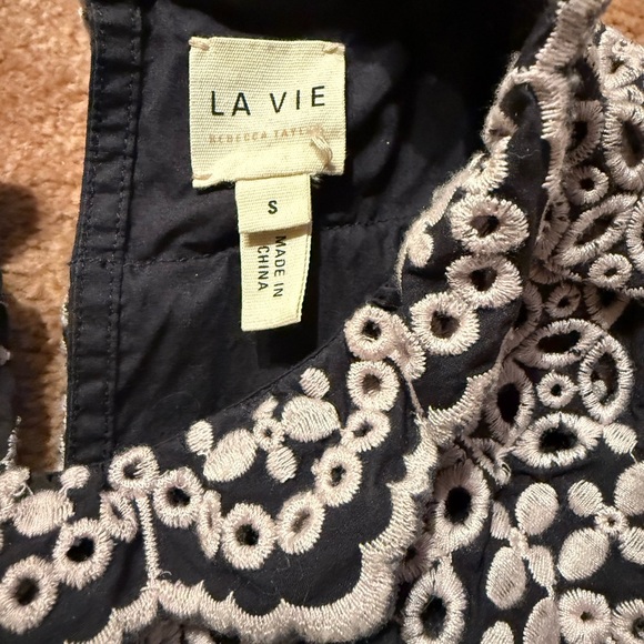 Chic Navy Lace Detail Mini Dress - Picture 2 of 3